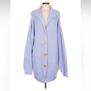 Oversized Free People periwinkle Button-Up Sweater L